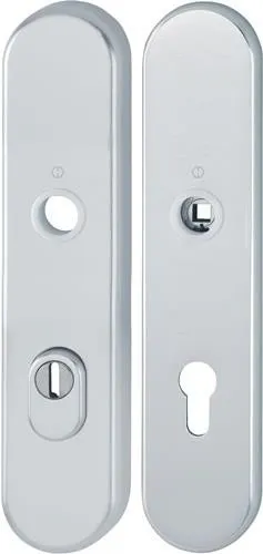 Paire de plaques de protection longues Hoppe E3332ZA/3310 F1 argenté F1 PZ 72mm