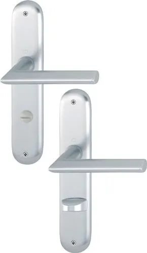 Hoppe Garniture de plaque de propreté longue Stockholm 1140/273P Alu.F1 SK/OL 78mm DIN L/R