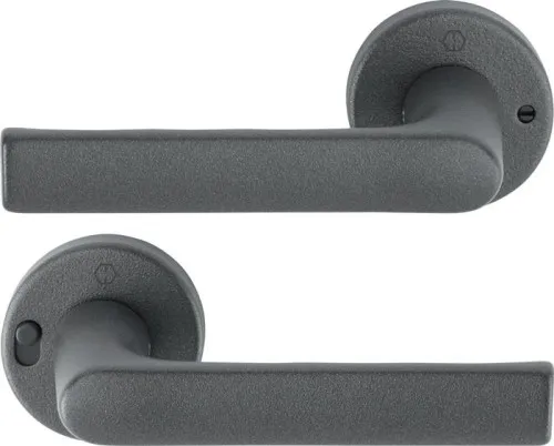Garniture de porte Hoppe Hamburg 1700/42VR Alu.F9301STRUK rd.o.DIN re.o.D/D