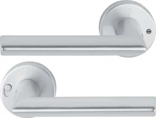 Garniture de porte Hoppe Stock.1140/42VR Alu.F1 arrondi DIN droite sans.D/D