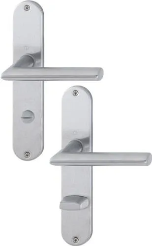 Garniture de porte à longue rosace Hoppe Stock.E1140Z/302 VA F69 SK/OL 78 mm DIN L/R