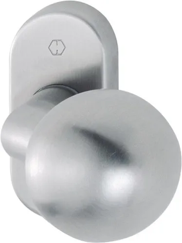 Rosace à bouton rotatif Hoppe FS-E50G/55 en acier inoxydable F69, finition mate
