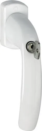 Poignée de fenêtre Hoppe NY 0810SVS/U10 aluminium F9016 blanc trafic 32 mm à verrouillage