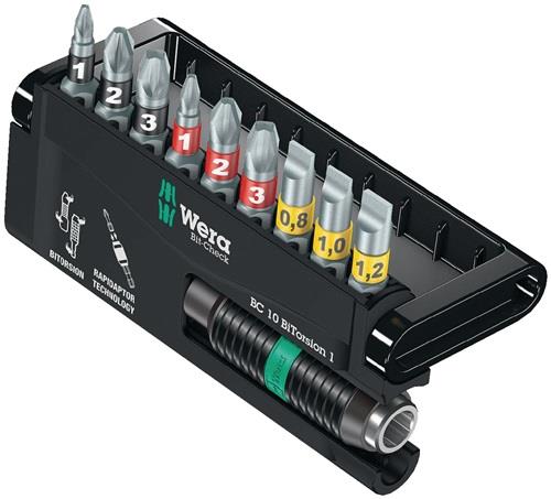 Jeu de mèches Wera Bit-Check 10 BiTorsion 1, 10 pièces, fentes/PH/PZD, 05056374001
