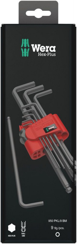 Wera 950/9 Jeu de clés hexagonales 6 SB BlackLaser, métrique, 9 pièces