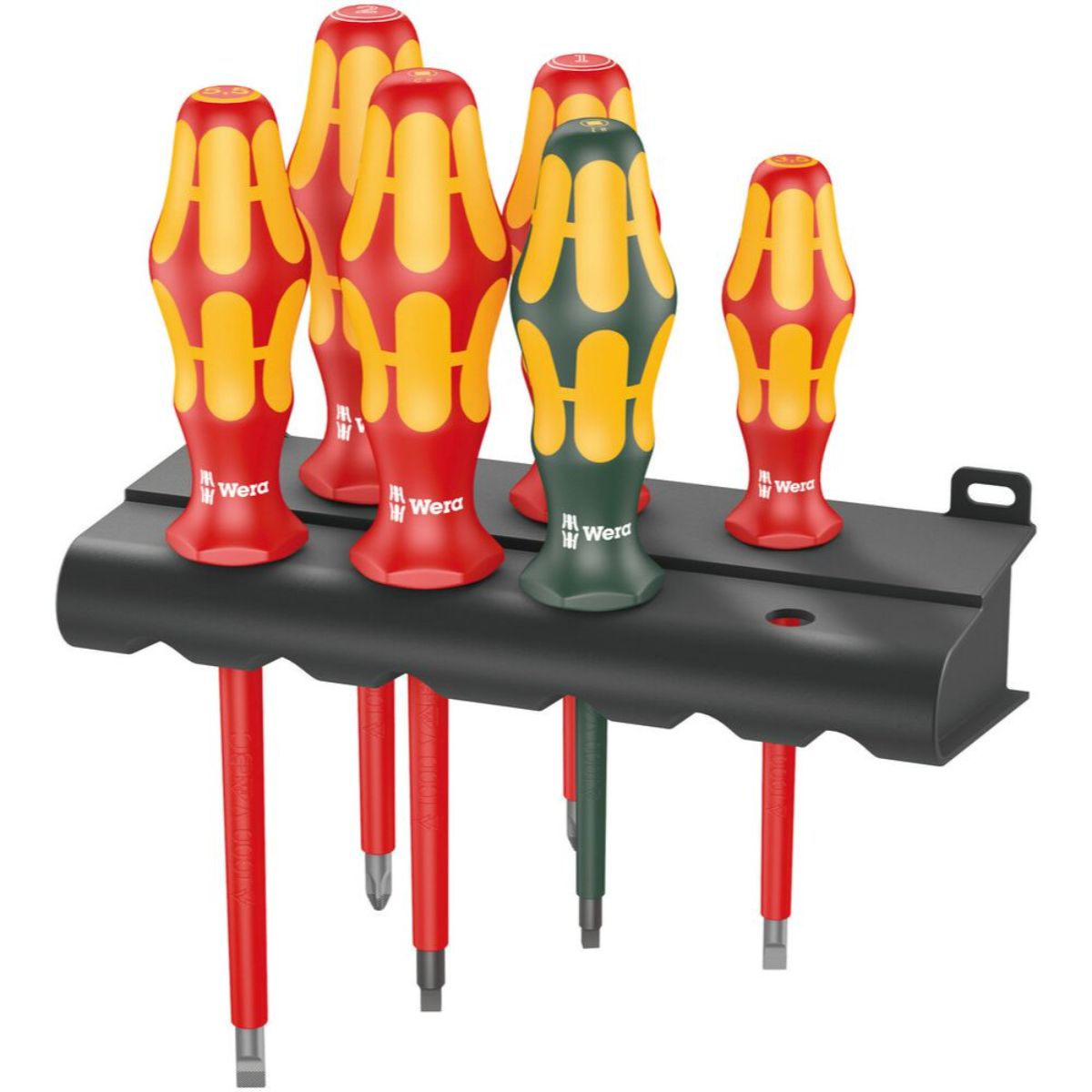 Jeu de tournevis Wera 160 i/168 i/6 Kraftform Plus Série 100 + support - 6 pièces