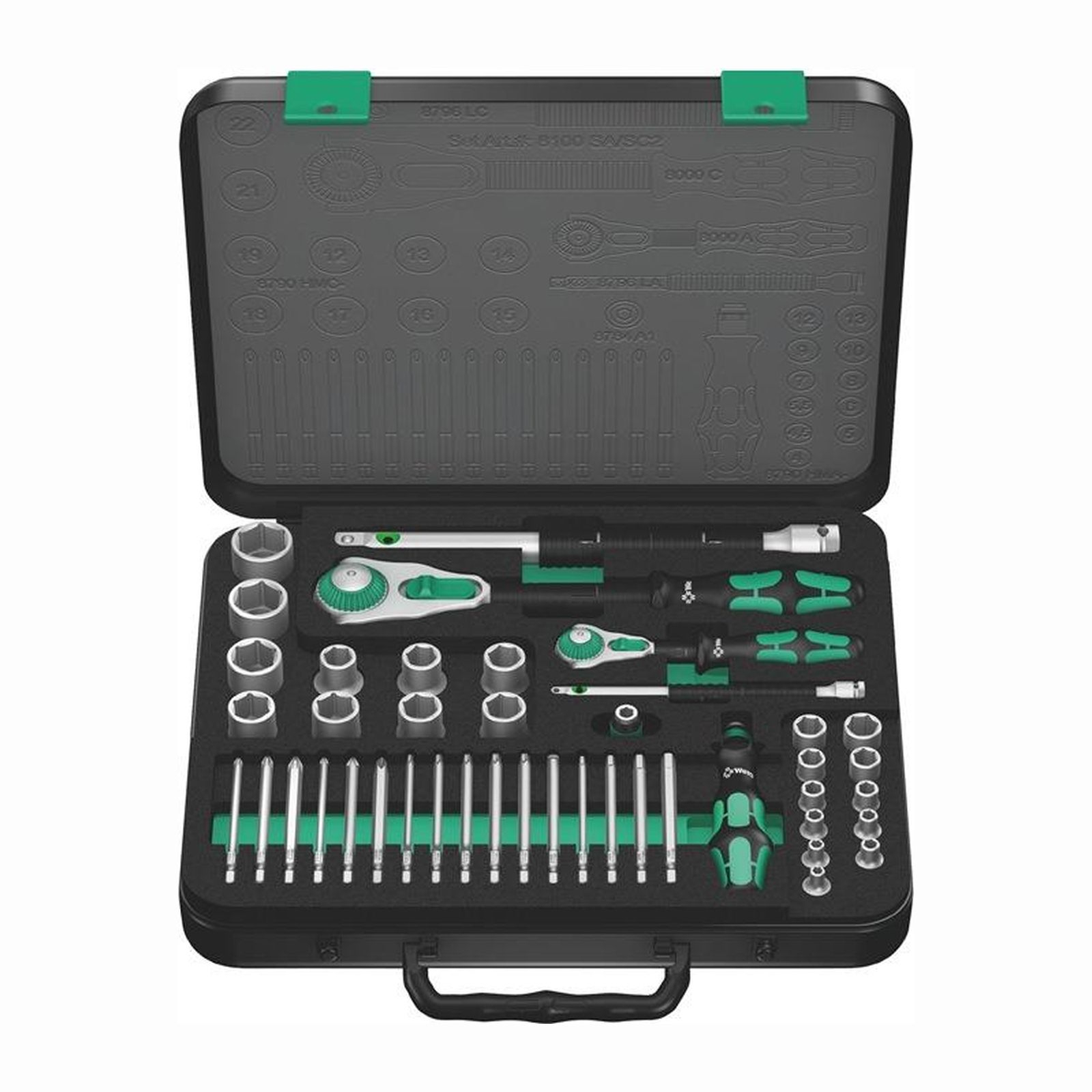 Wera 8100 SA/SC 2 Zyklop jeu de douilles 43 pièces 1/4" et 1/2" — lot de 43 pièces