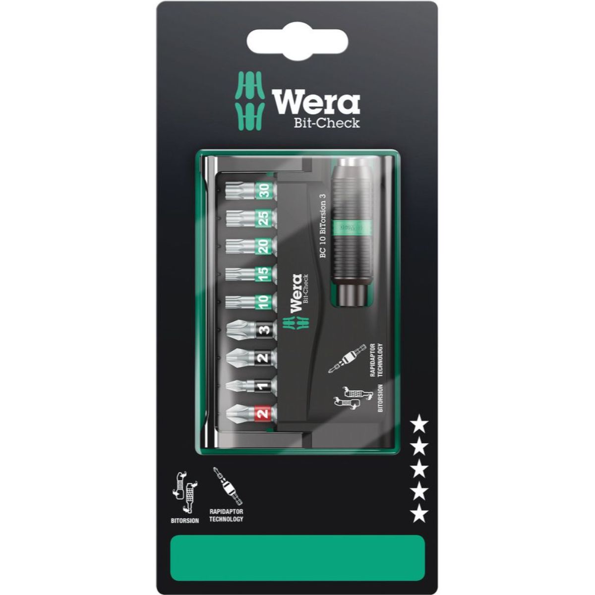 Wera Bit-Check 10 BiTorsion 3 SB, jeu de 10