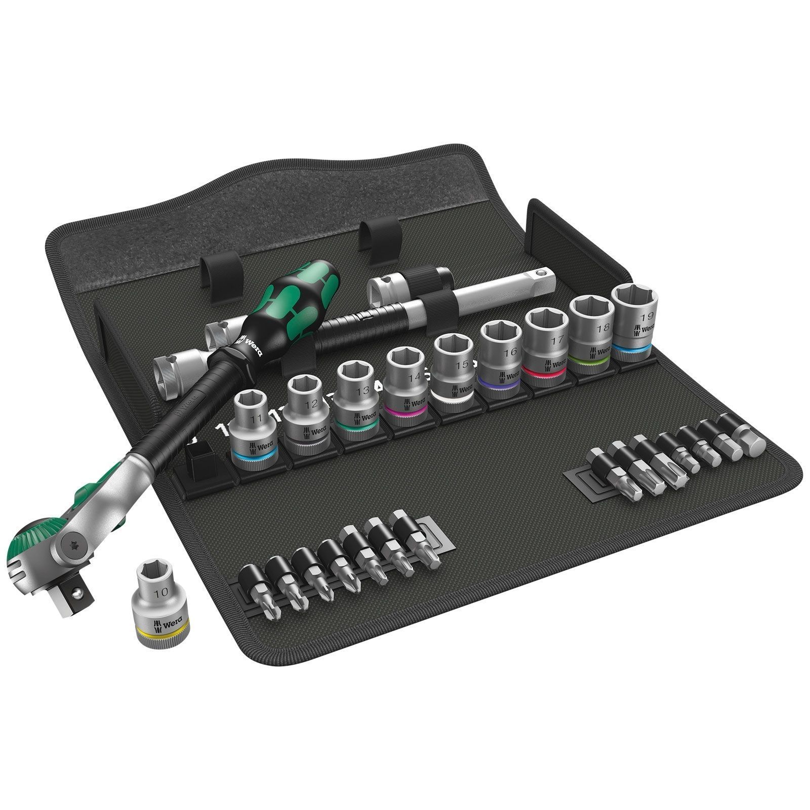 Jeu de douilles Wera 8100 SC 6 Zyklop Speed, entraînement 1/2", métrique, 28 pièces