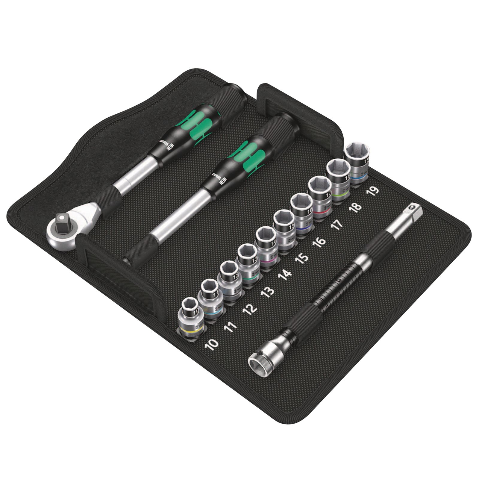 Jeu de clés à cliquet hybrides Wera 8006 SC 1 Zyklop, entraînement 1/2", métrique, 13 pièces