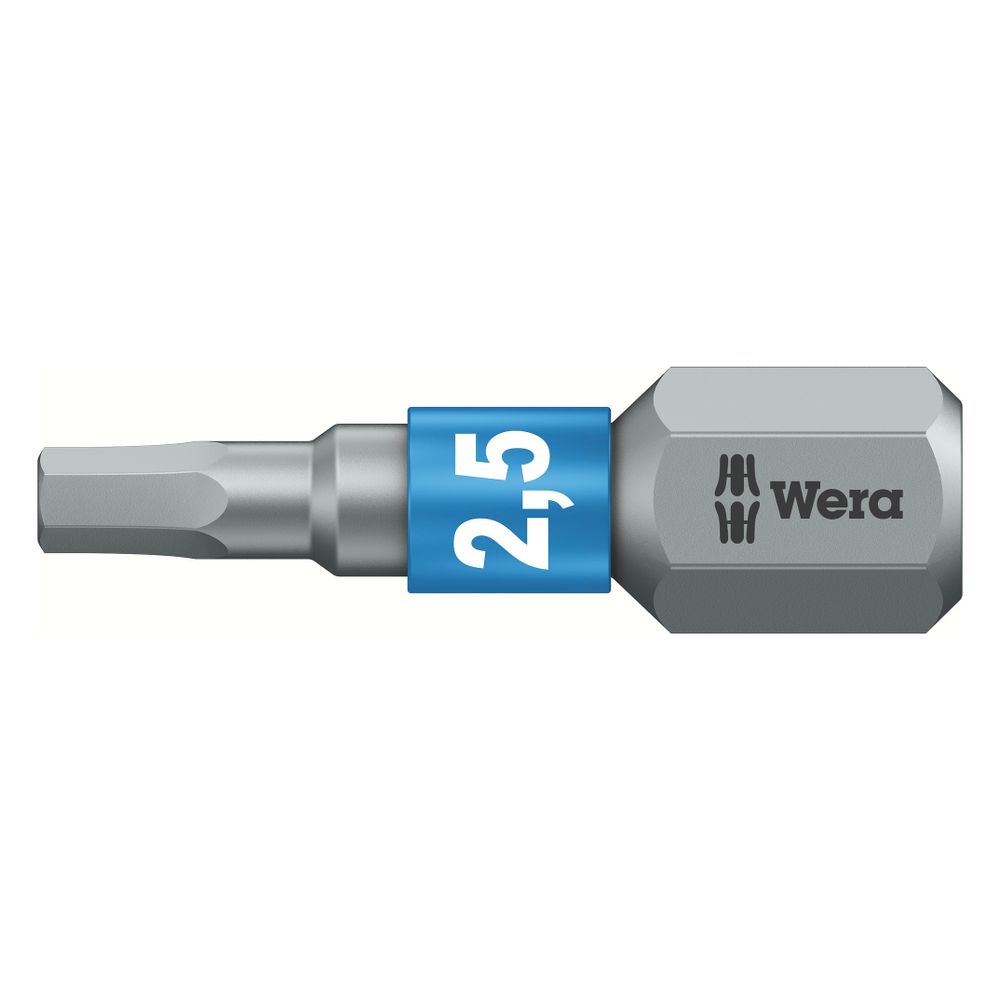 Mèche hexagonale Wera 840/1 BTZ, 2,5 mm x 25 mm, 1/4" hexagonal, 05056682001