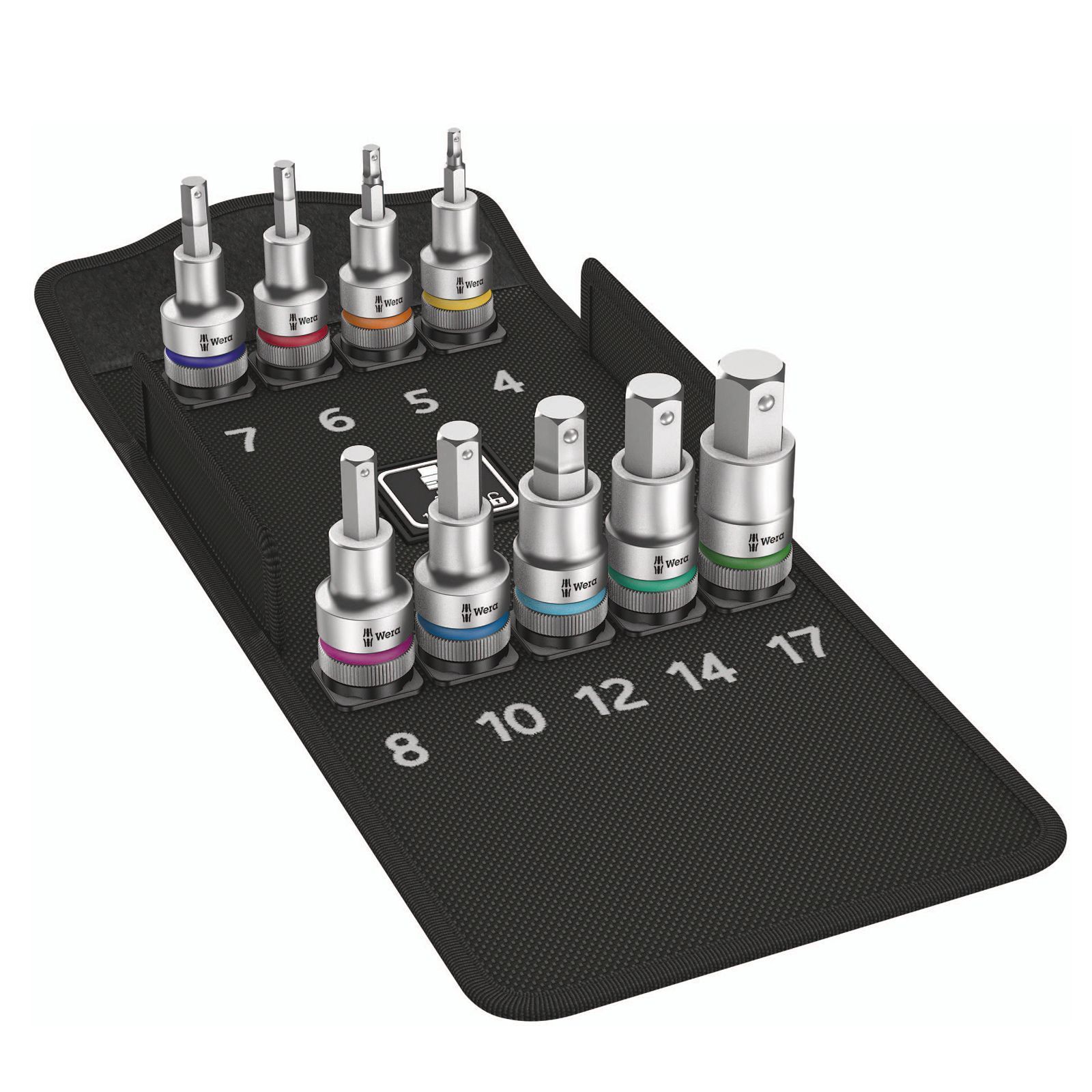 Wera 8740 C HF 1 Zyklop jeu de douilles hexagonales, avec fonction de maintien, 9 pièces