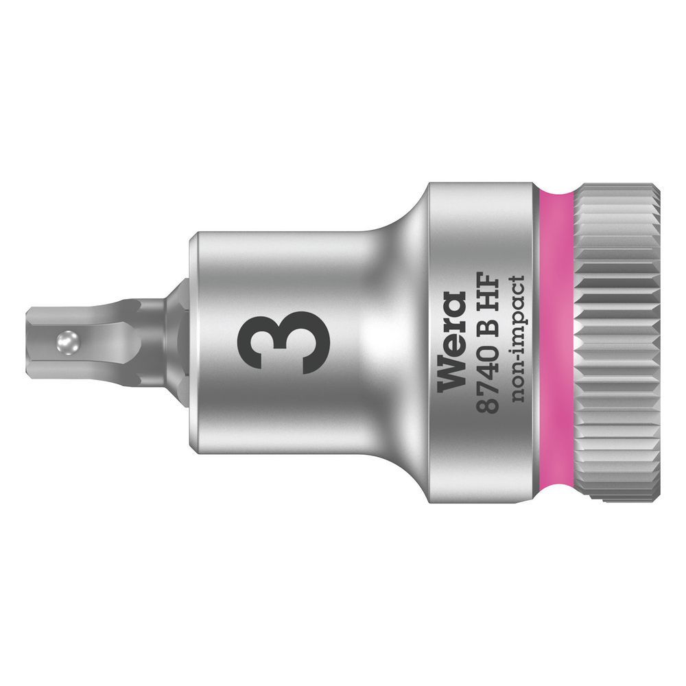 Wera 8740 B HF Hex-Plus 3,0 x 35 mm Zyklop Bit-Nuss avec entraînement 3/8'' et fonction de maintien