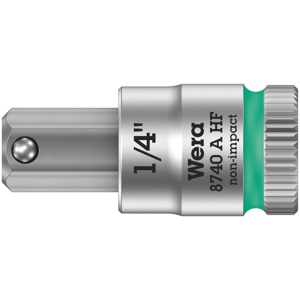 Wera 8740 A HF Hex-Plus 1/4'' x 28 mm Zyklop Bit-Nuss avec entraînement 1/4'' et fonction de maintien