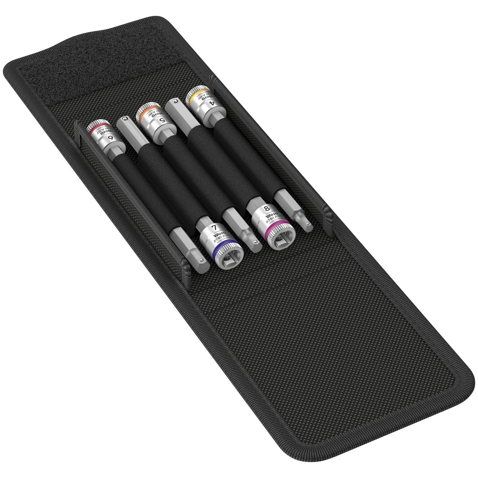 Wera 8740 A HF 1 Zyklop jeu de douilles à cliquet pour vis hexagonales internes + mandrin 1/4", 5 pièces