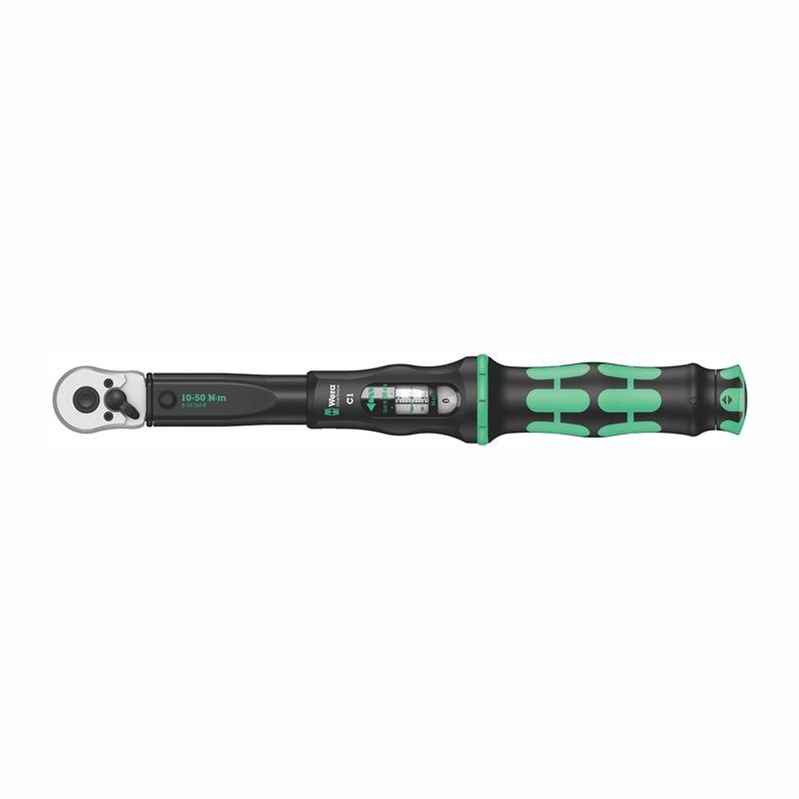 Clé dynamométrique Wera Click-Torque C 1 avec cliquet réversible, 10-50 Nm, 1/2"