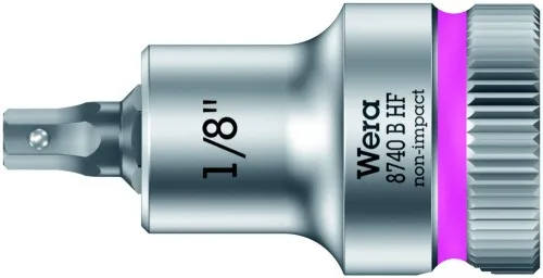 Douille hexagonale Wera 8740 B HF Hex-Plus 1/8" x 35 mm Zyklop avec entraînement 3/8", fonction de maintien