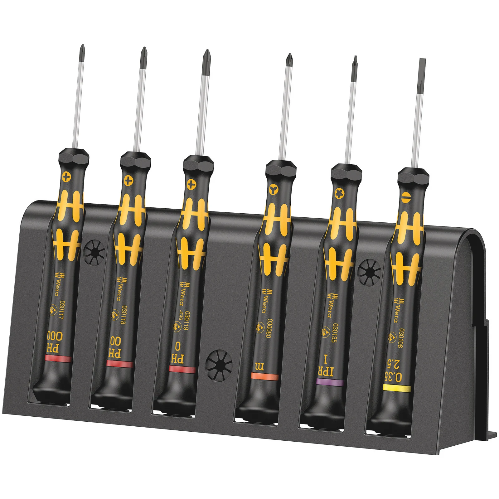 Jeu de tournevis électroniques ESD 6 pièces Wera 1550/6 + support
