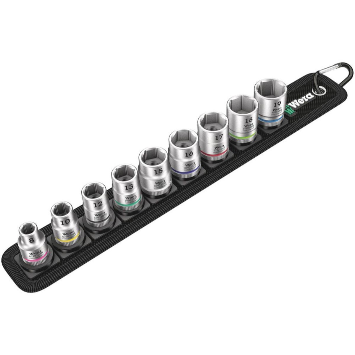 Jeu de douilles Zyklop Belt B 4 de Wera, entraînement 3/8", 9 pièces