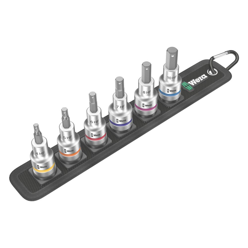 Jeu de douilles à cliquet Wera Belt C 2 Zyklop, à six pans creux, avec fonction de maintien, entraînement 1/2", 6 pièces