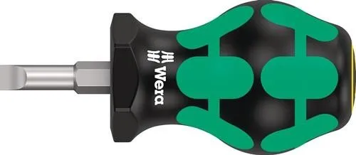 Tournevis Wera 335 Stubby à lames rondes, fente 5,5 mm, longueur de lame 24,5 mm, manche bi-matière - 5008842001