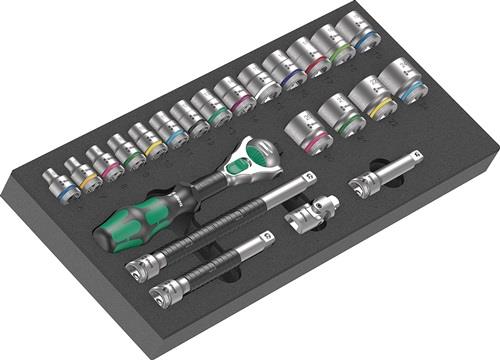 Wera 9721 Insert en mousse 8000 B Zyklop douille 3/8" - Set 1, 23 pièces
