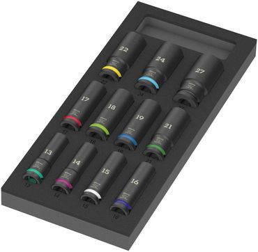 Insert en mousse Zyklop C 1/2" pour jeu de douilles profondes Impaktor 11 pièces de Wera