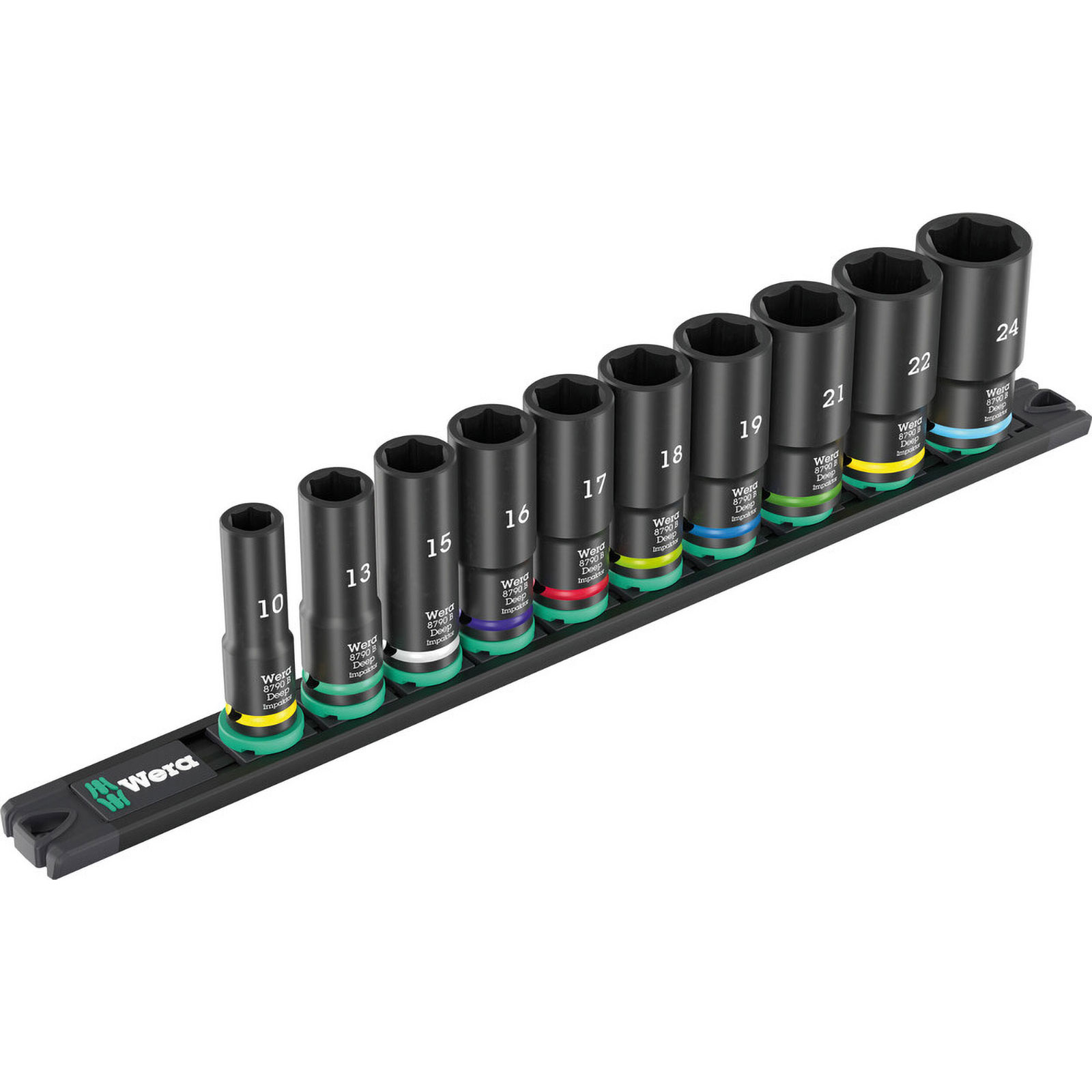 Wera 9660 Jeu de douilles magnétiques B Impaktor Deep 1, entraînement 3/8", set de 10 pièces