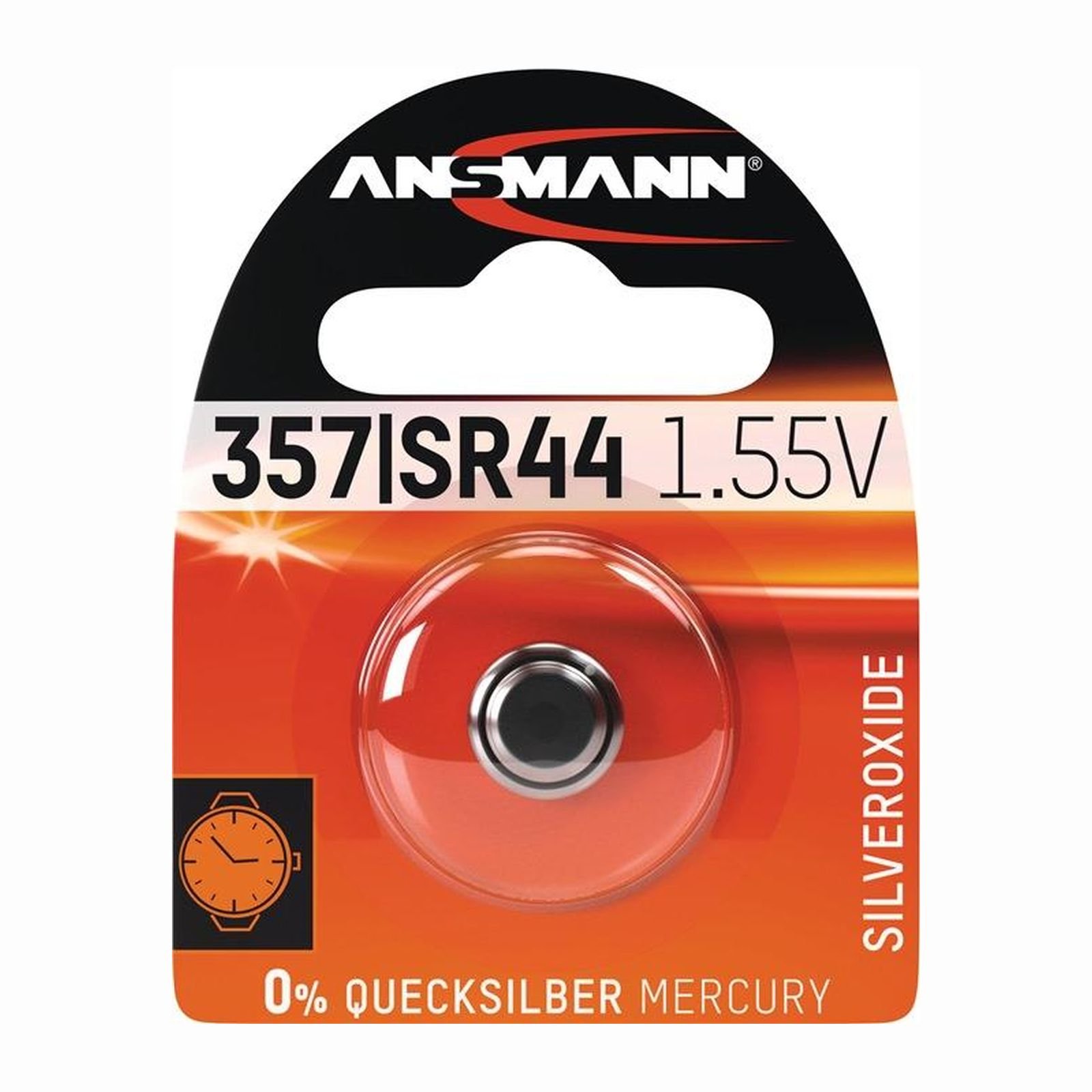 Pile bouton Ansmann 1,55 V 133 mAh SR44 11,6x5,4 mm 1 pièce/blister