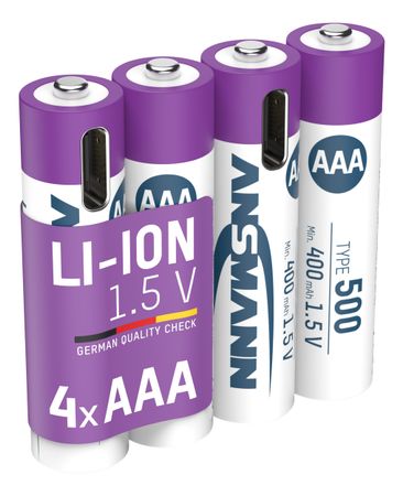 Pile rechargeable Ansmann Micro AAA / LR03, 1,5 V 400 mAh, 4 pièces — lot de 4 pièces