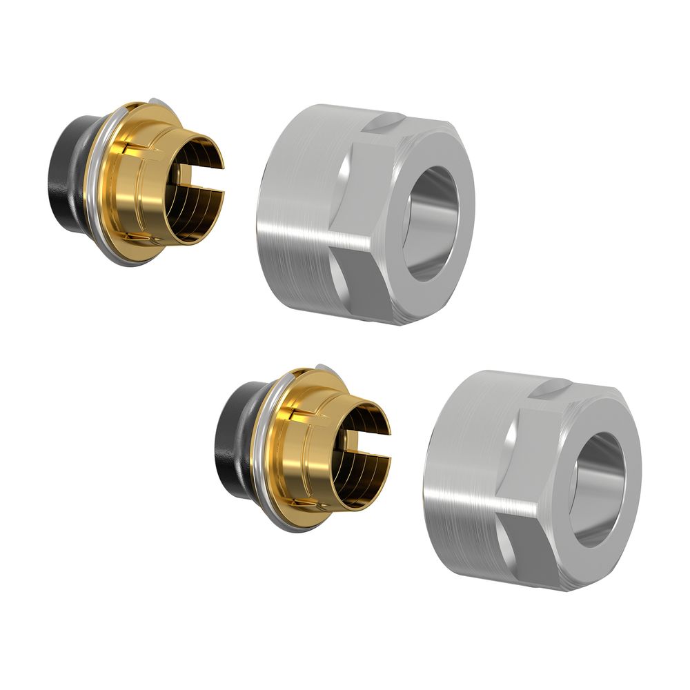 Flamco Kit de raccords à serrage F11 12x1 mm x G 3/4" IG Eurokonus, laiton nickelé