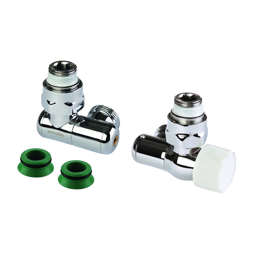 Garniture de robinet orientable design Flamco Variocon G 3/4" IG x G 3/4" AG, avec nipple, laiton chromé brillant
