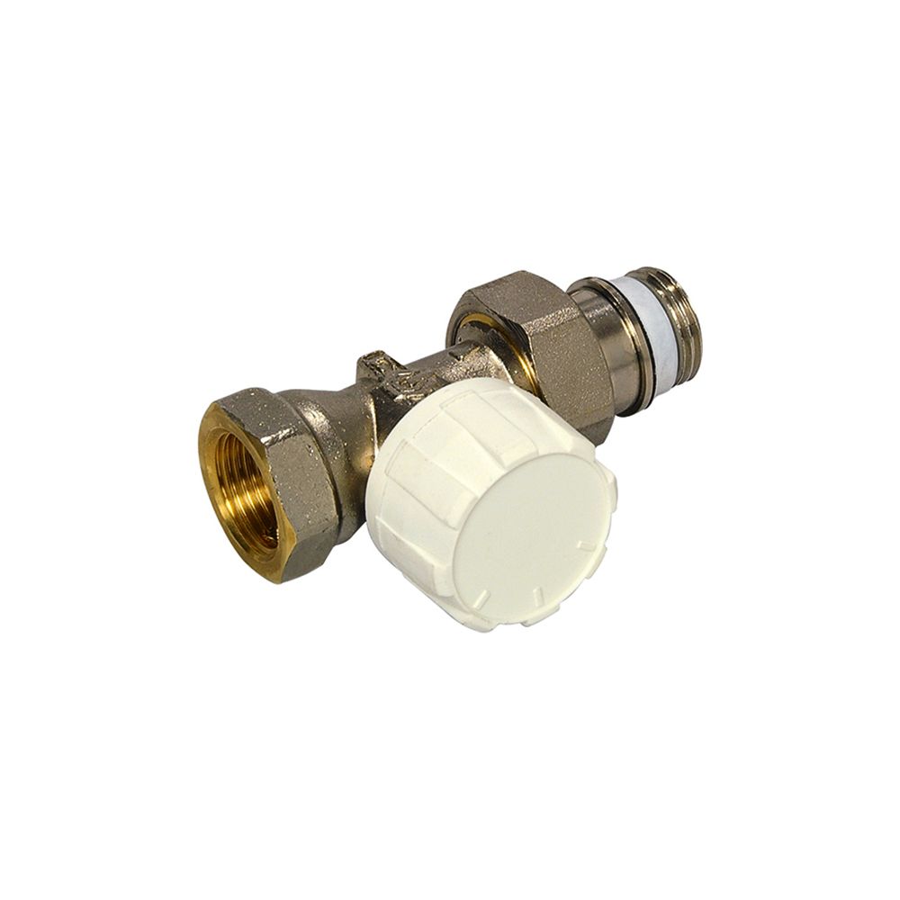 Soupape thermostatique Flamco à passage court DN 15, avec préréglage, Rp 1/2" x G 1/2" filetage extérieur, M30x1,5