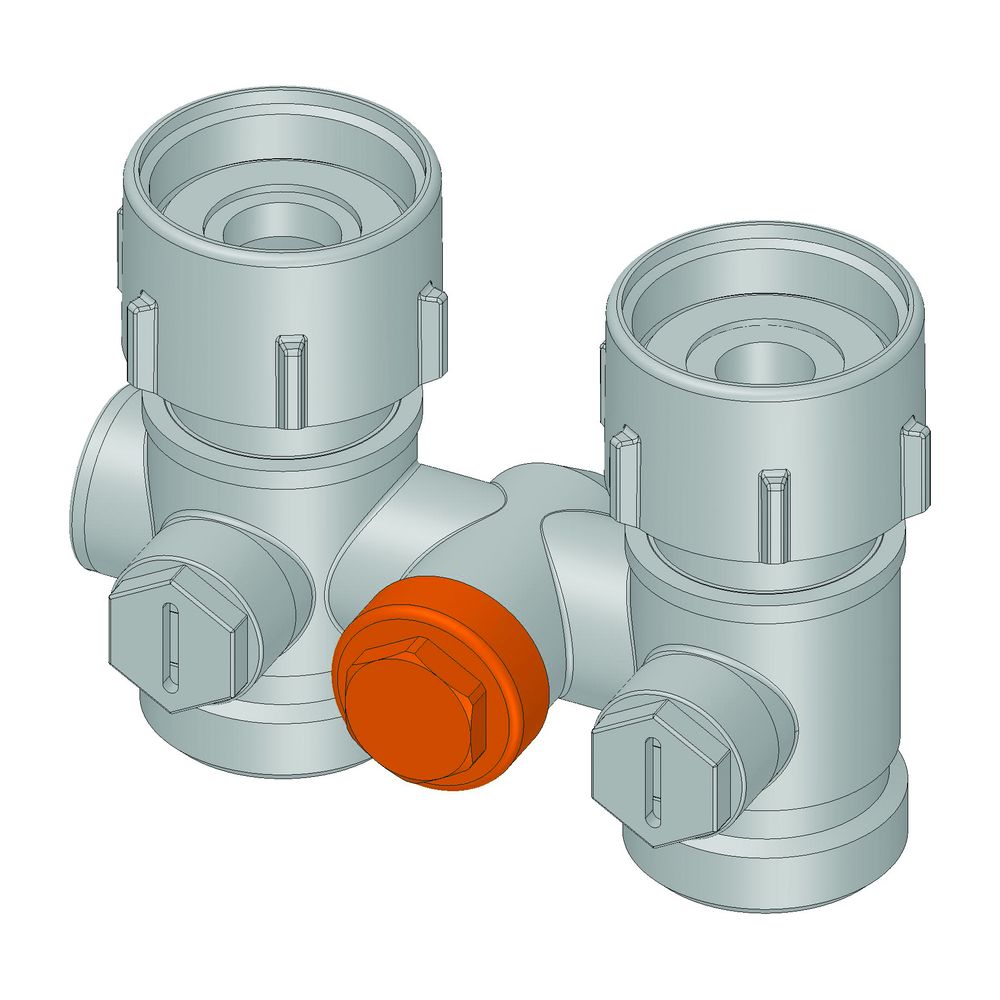 Bouchon pour bloc de robinetterie monotube Flamco, laiton nickelé, référence F10034