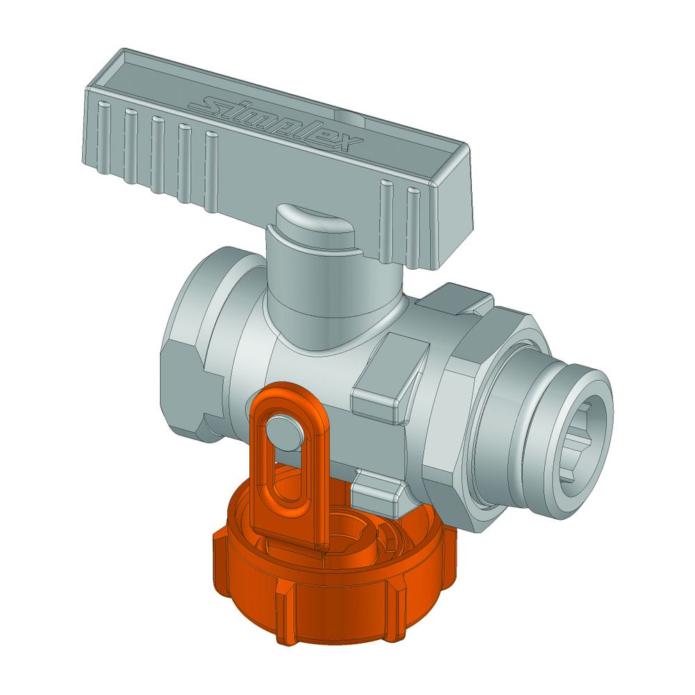 Couvercle avec étrier G 3/4" filetage intérieur, laiton nickelé, F10643