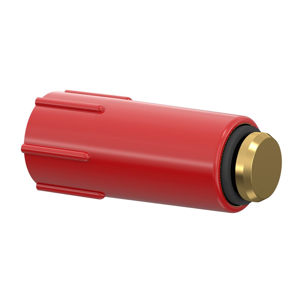 Bouchon de chantier Flamco avec filetage laiton G 1/2" filetage extérieur, plastique, laiton, rouge