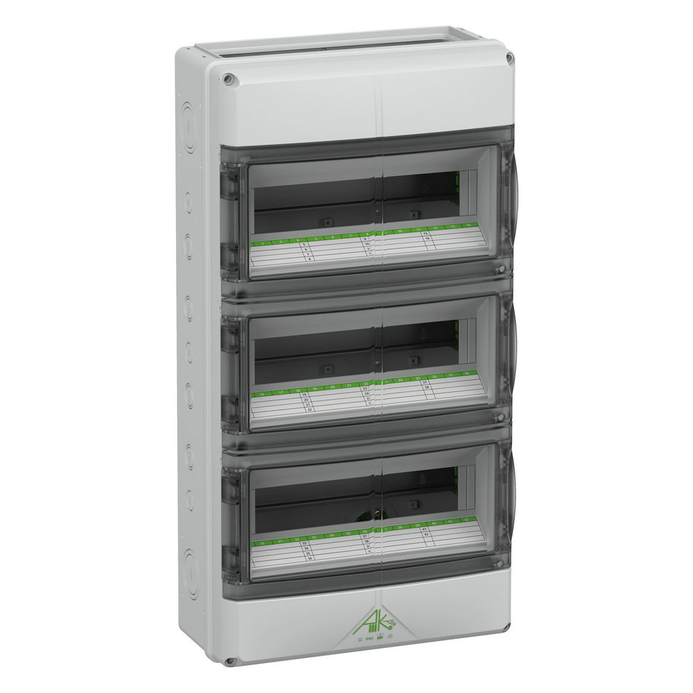 Petit coffret de distribution Spelsberg AK-F 42, 600x315x155 mm, 14TE, 3 rangées, IP65, plastique, gris