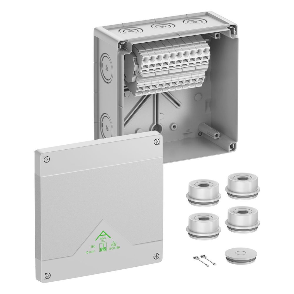 Boîte de dérivation Spelsberg Abox SL-10², 182x182x90 mm, 10 mm², IP66, gris
