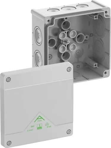 Spelsberg Boîte de dérivation Abox 060-L carrée, 127x127x70mm IP66 1000V, Plastique, Gris