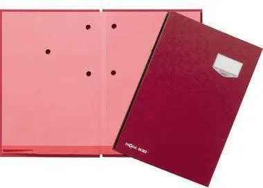 Pagna Dossier de signatures de luxe 24202-01 20 compartiments carton rouge