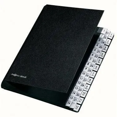 Classeur à levier Pagna 24441-04 DIN A4 1-31/1-12 44 compartiments carton dur noir