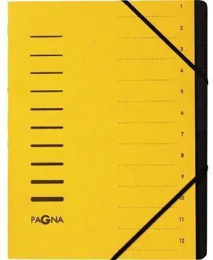 Chemise de classement Pagna 40059-05 DIN A4 12 compartiments carton pressé jaune