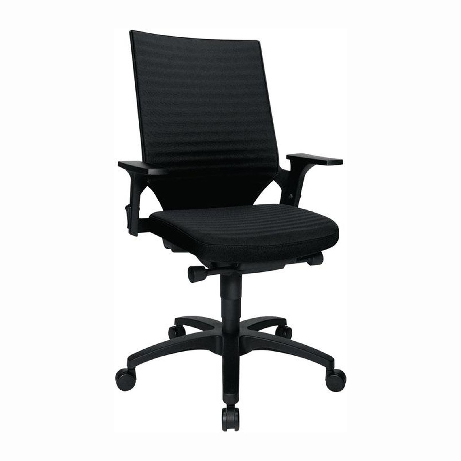 Fauteuil de bureau Topstar avec technologie Autosync noir 420-550 mm avec accoudoirs capacité 110 kg
