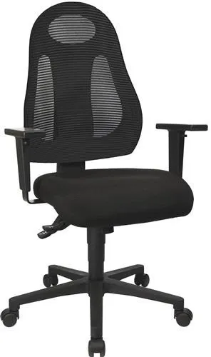 Fauteuil de bureau Topstar avec mécanisme synchronisé noir/noir 420-530 mm sans accoudoirs