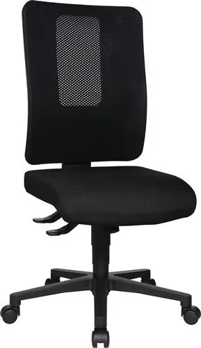 Fauteuil de bureau Topstar avec technologie synchro, noir/noir, hauteur d'assise 460-560 mm, charge max. 110 kg