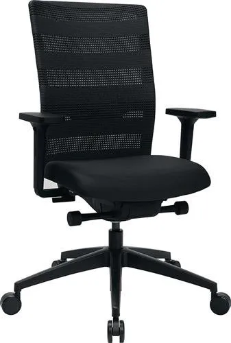 Fauteuil de bureau Topstar avec mécanisme synchronisé noir 450-570 mm avec accoudoirs charge 110 kg