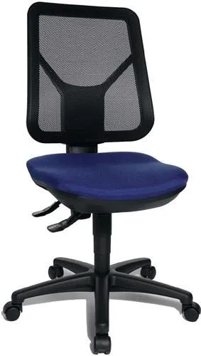 Fauteuil de bureau Topstar avec soutien lombaire bleu 430-510 mm sans accoudoirs charge 110 kg