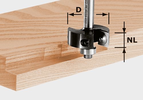 Fraise à feuillure Festool HW S8 D38/12 à plaquettes amovibles