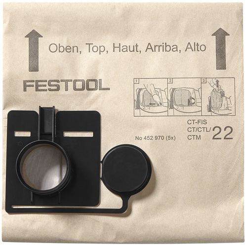 Sac filtrant FIS-CT 22/5 — lot de 5 pièces
