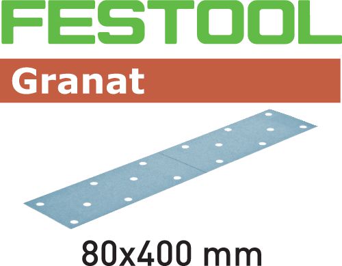Festool Abrasif Grenat 80x400 P120 GR/50 — lot de 50 pièces